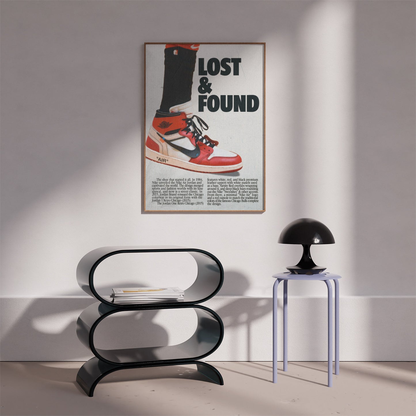Lost and Found Retro Nike Jordans Poster "Chicago" Michael Jordan