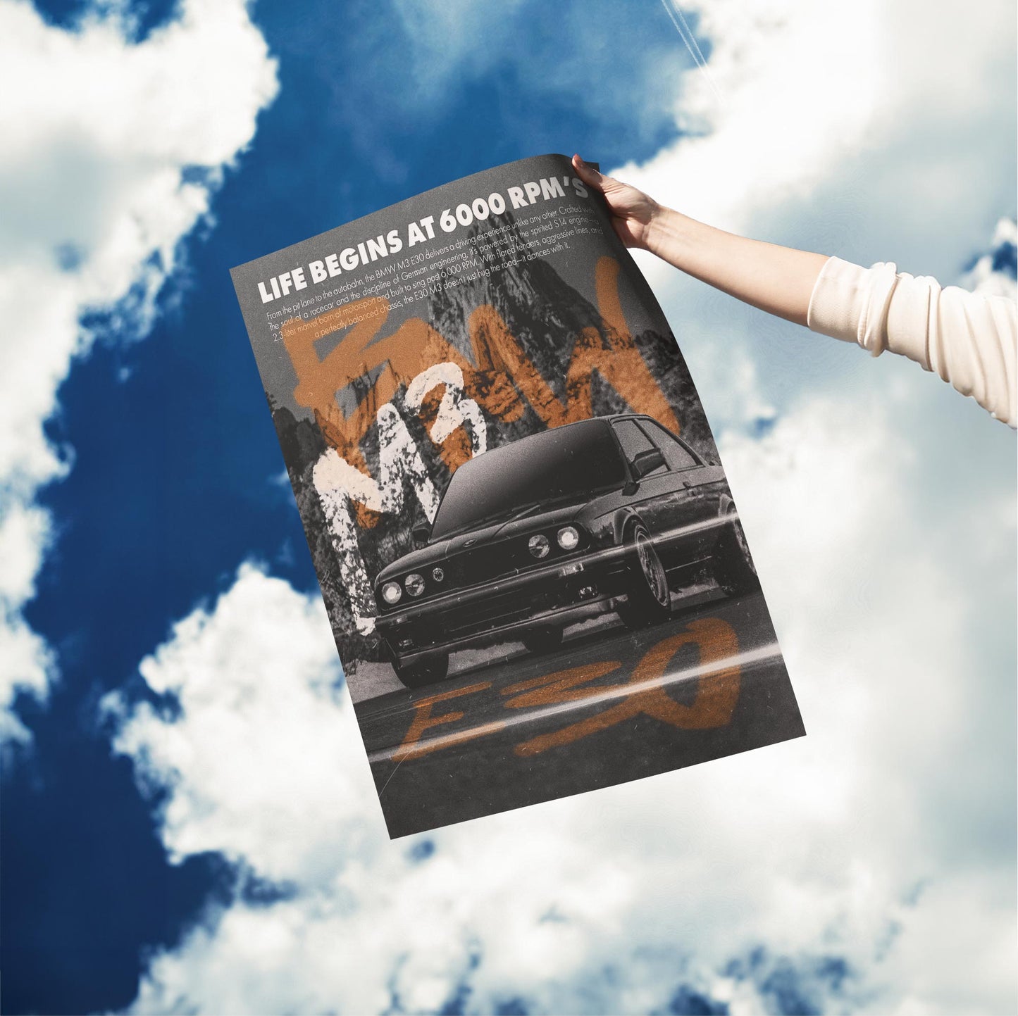 BMW M3 E30 Vintage Street Magazine Poster