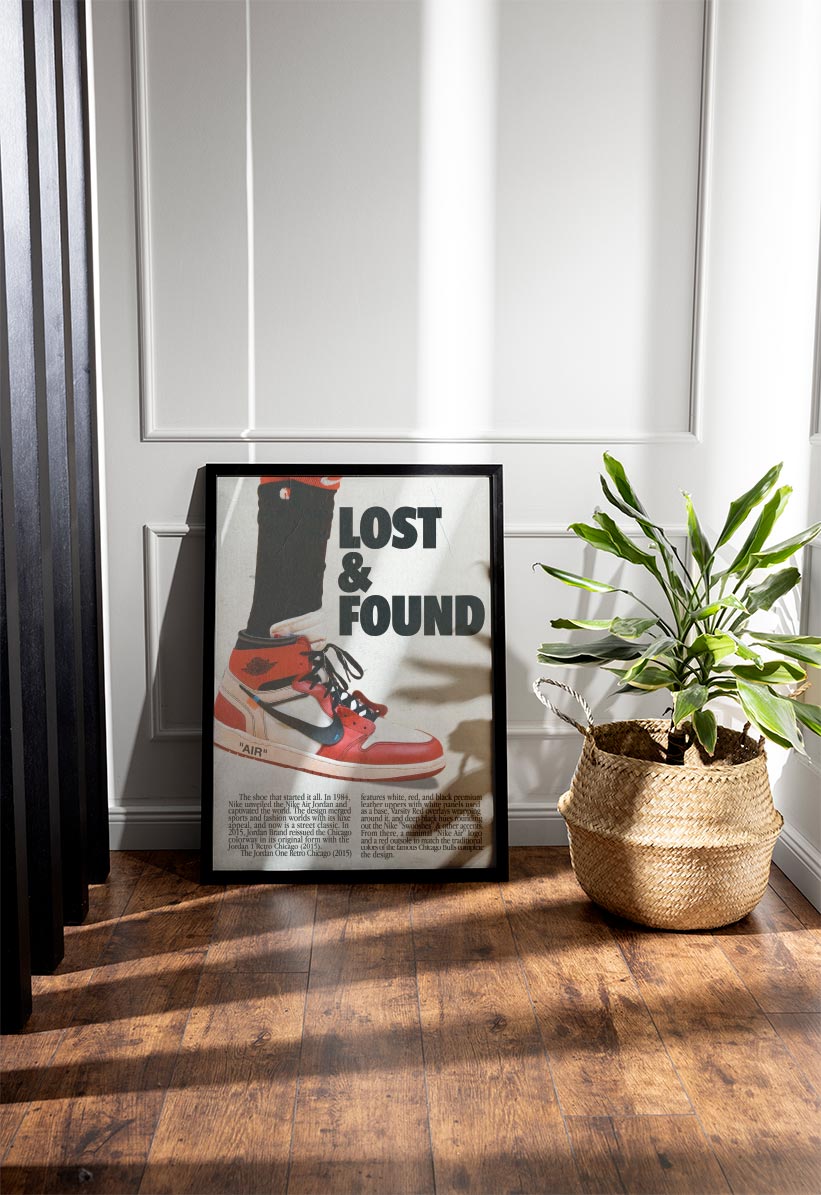 Lost and Found Retro Nike Jordans Poster "Chicago" Michael Jordan