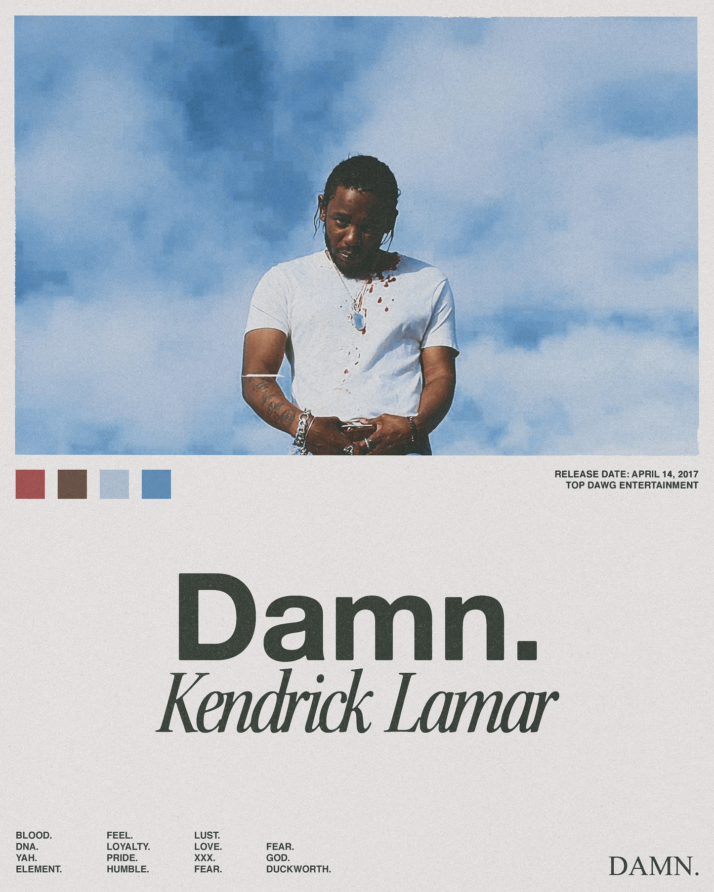 Damn. By Kendrick Lamar Minimalist Album Poster
