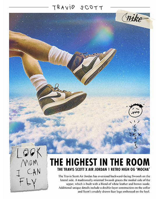 Sneakerhead Retro Air Jordan 1 "Highest in the Room" Travis Scott Poster