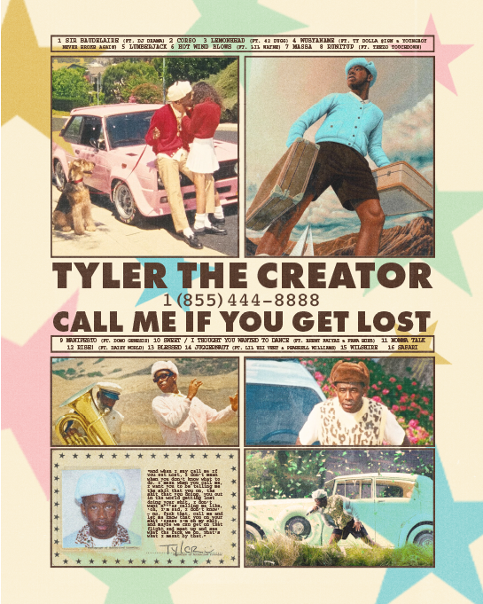 Tyler the Creator Album Poster "Call Me If You Get Lost"