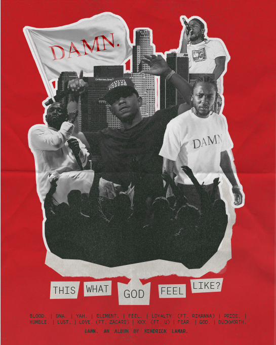 Kendrick Lamar "DAMN" Collage Poster