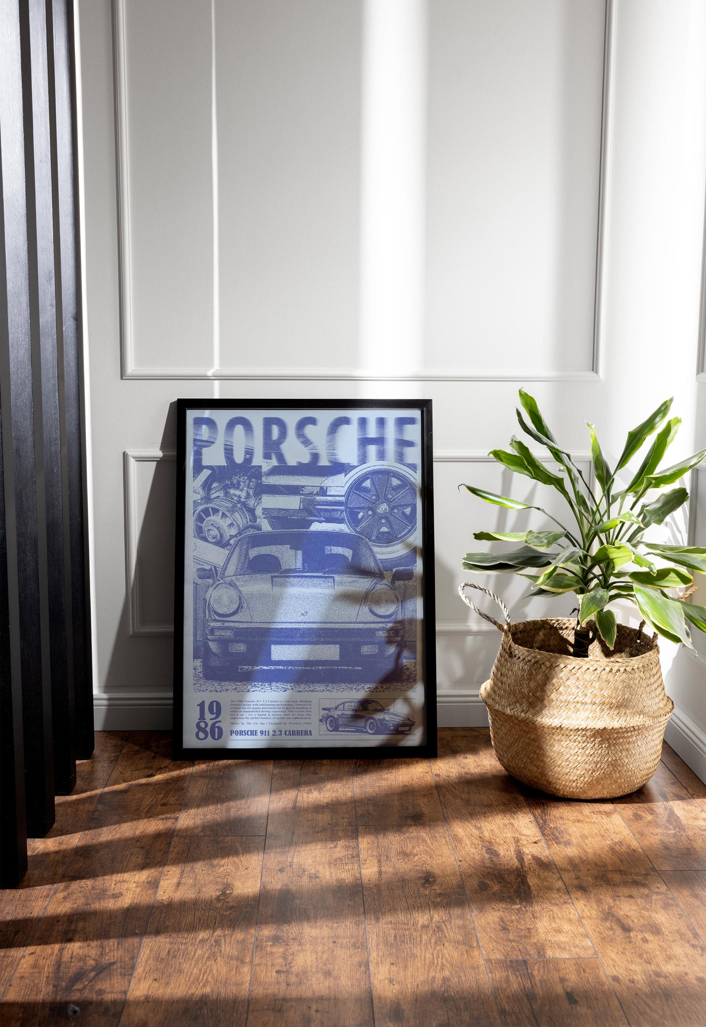 Porsche 911 Print Ad Poster in Hazy Blue
