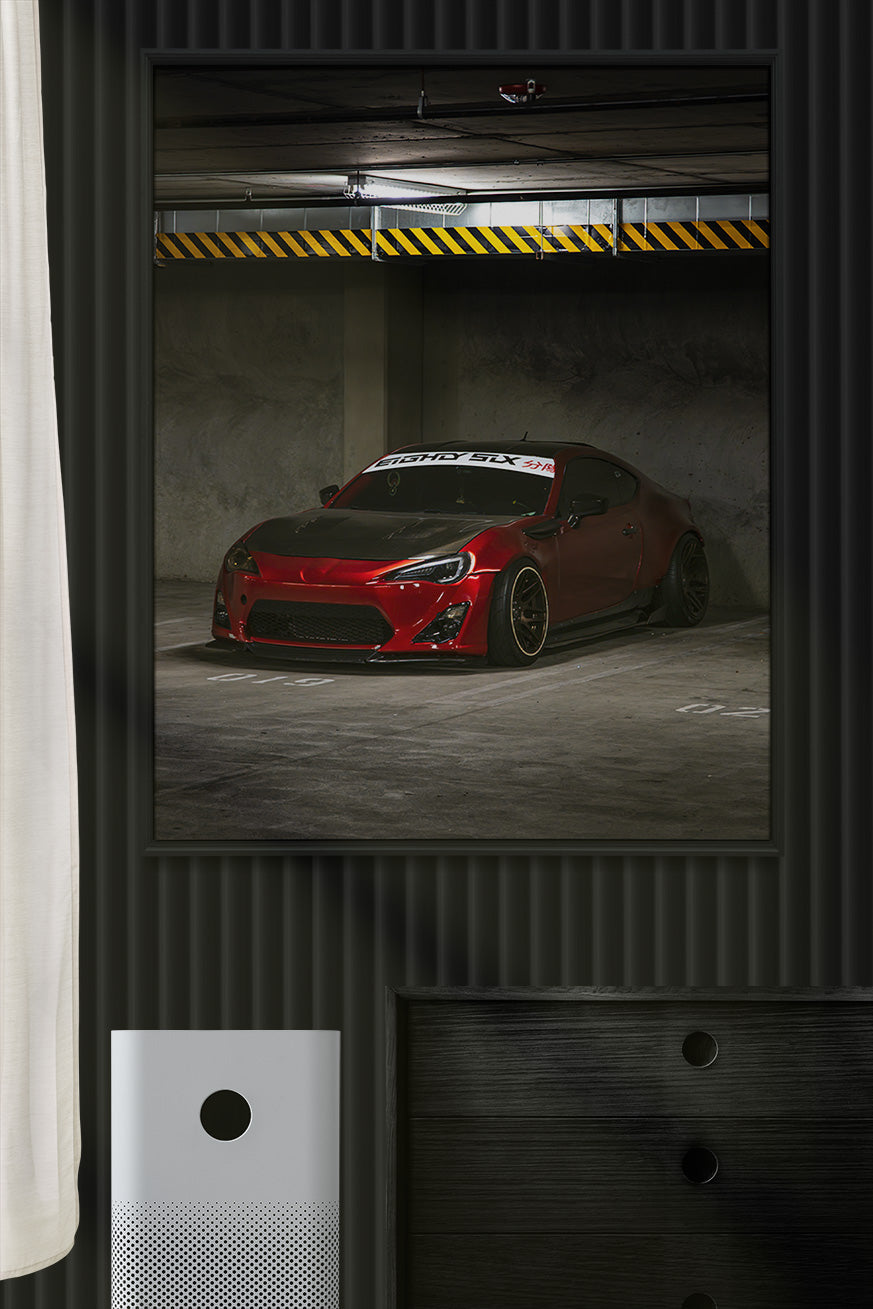 Stanced BRZ in Parking Garage