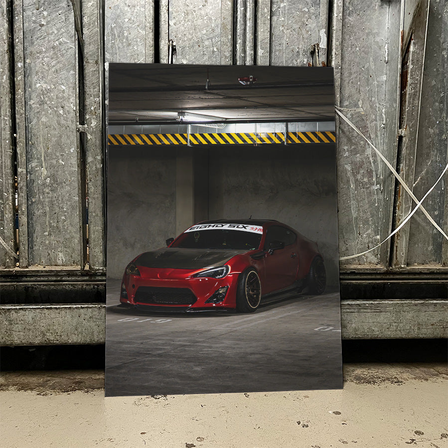 Stanced BRZ in Parking Garage