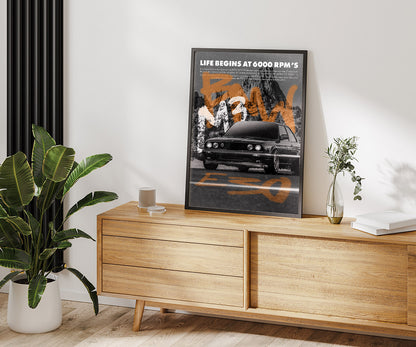 BMW M3 E30 Vintage Street Magazine Poster