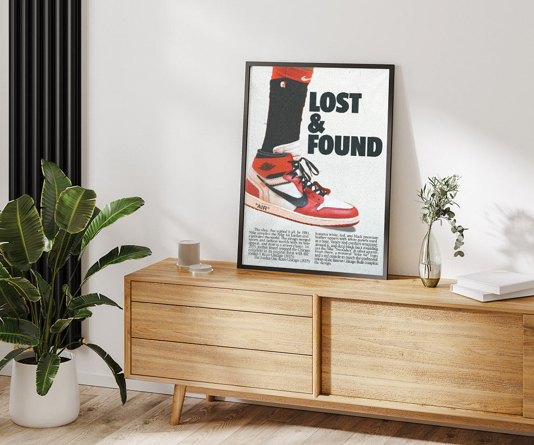 Lost and Found Retro Nike Jordans Poster "Chicago" Michael Jordan