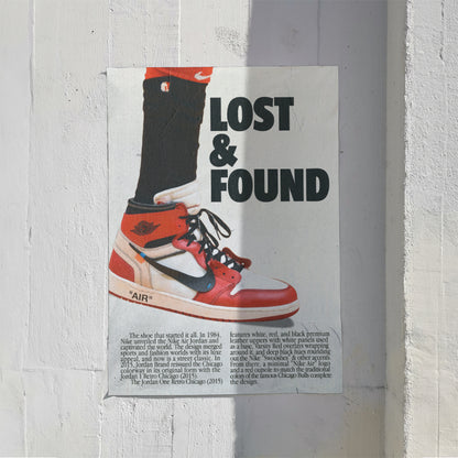 Lost and Found Retro Nike Jordans Poster "Chicago" Michael Jordan