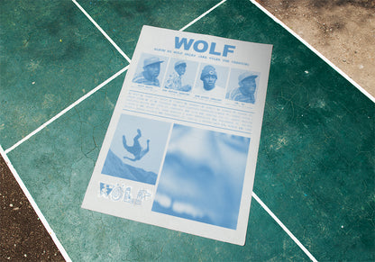 "WOLF" Tyler the Creator Yearbook-Style Vintage Poster in Newspaper Blue