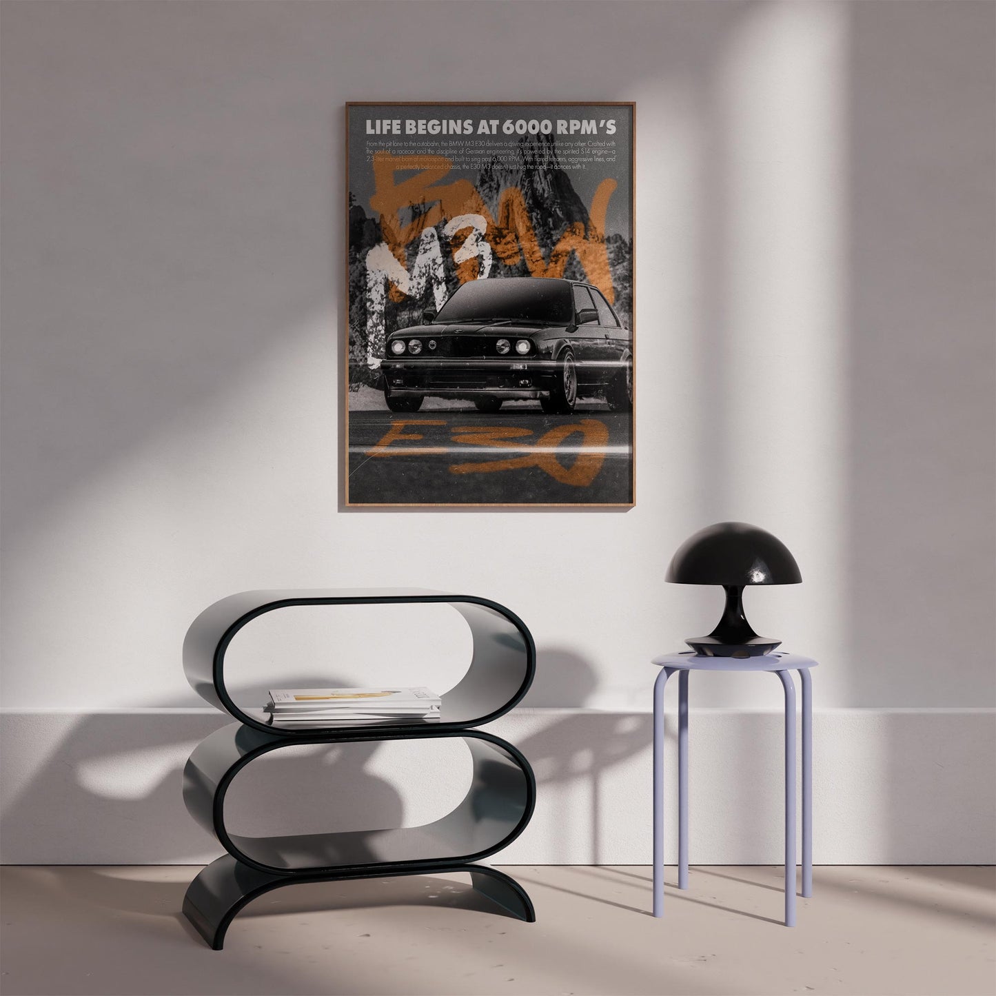 BMW M3 E30 Vintage Street Magazine Poster