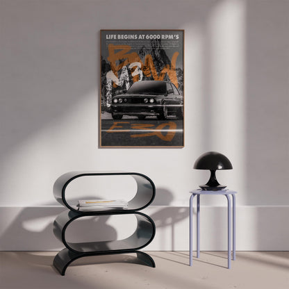 BMW M3 E30 Vintage Street Magazine Poster