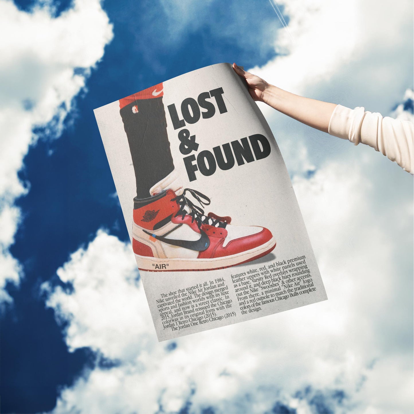 Lost and Found Retro Nike Jordans Poster "Chicago" Michael Jordan