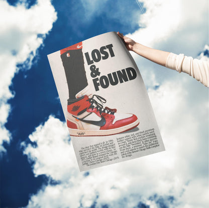 Lost and Found Retro Nike Jordans Poster "Chicago" Michael Jordan