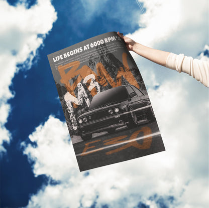 BMW M3 E30 Vintage Street Magazine Poster
