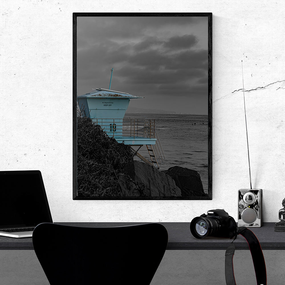 California Lifegaurd Tower Black & White