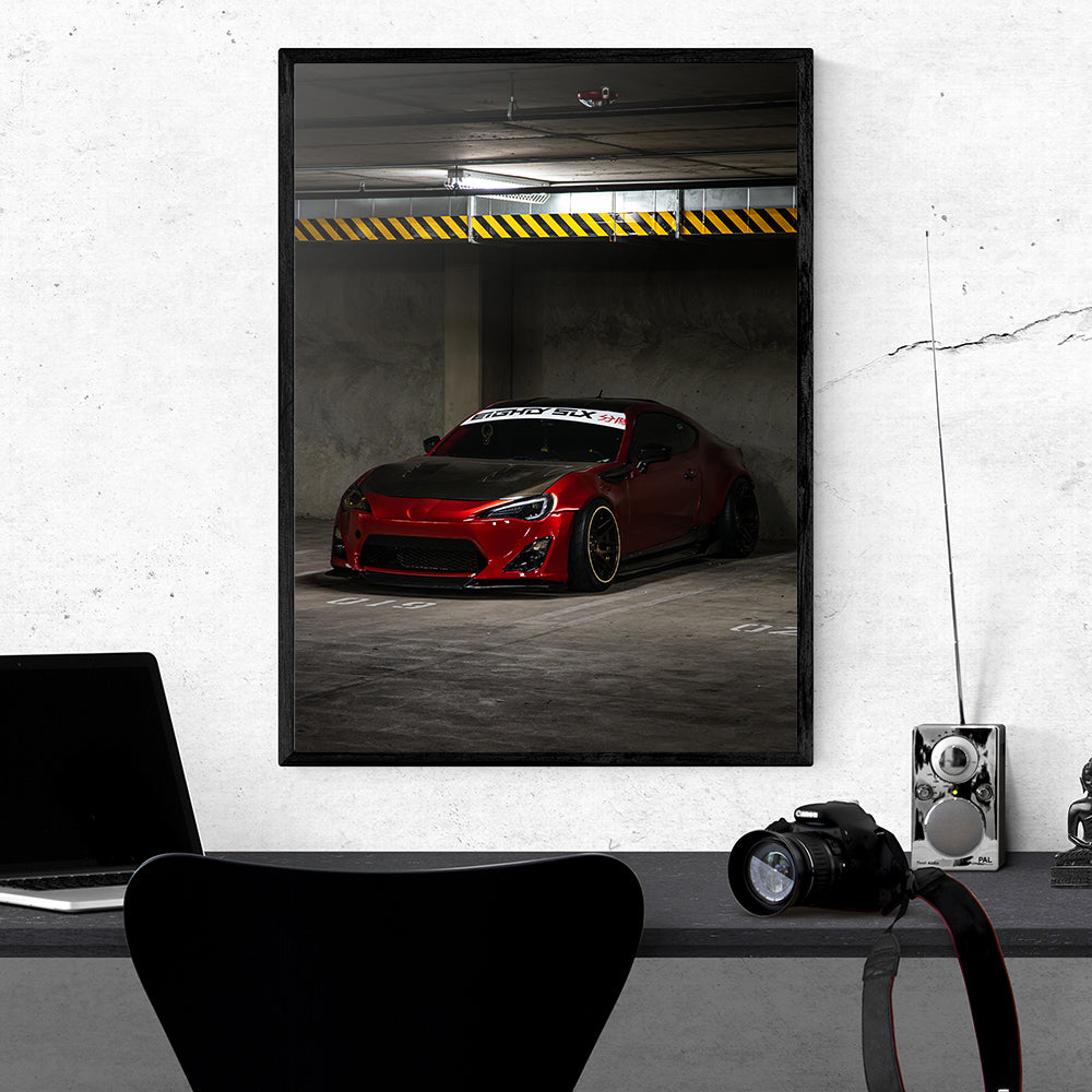 Stanced BRZ in Parking Garage