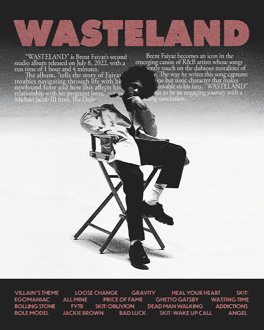 Brent Faiyaz "Wasteland" Album Cover Poster