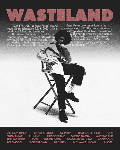 Brent Faiyaz "Wasteland" Album Cover Poster