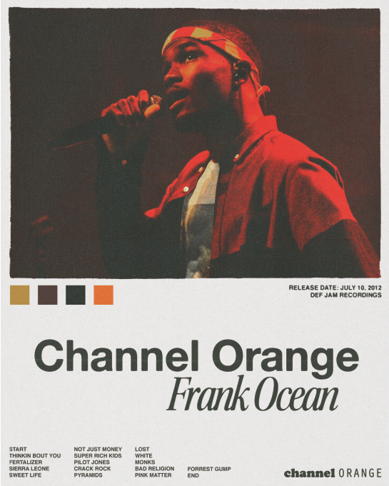 Frank Ocean "Channel Orange" Album Cover Poster