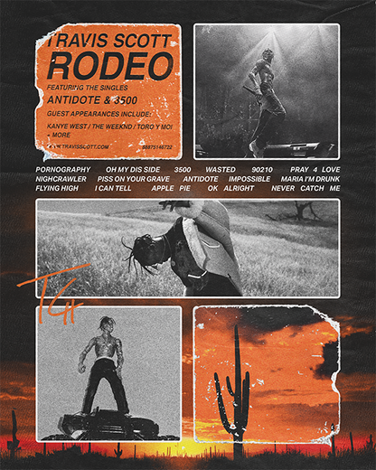 Travis Scott Album Cover Art "Rodeo" Poster