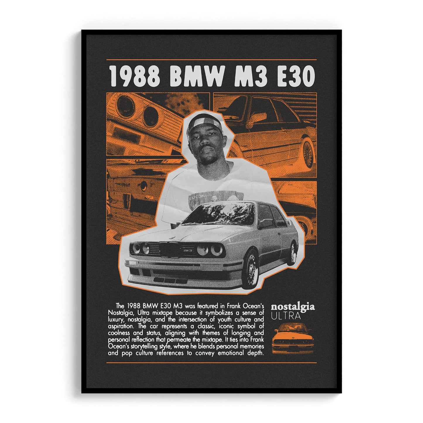Frank Ocean "Nostalgia ULTRA" BMW M3 E30 Poster