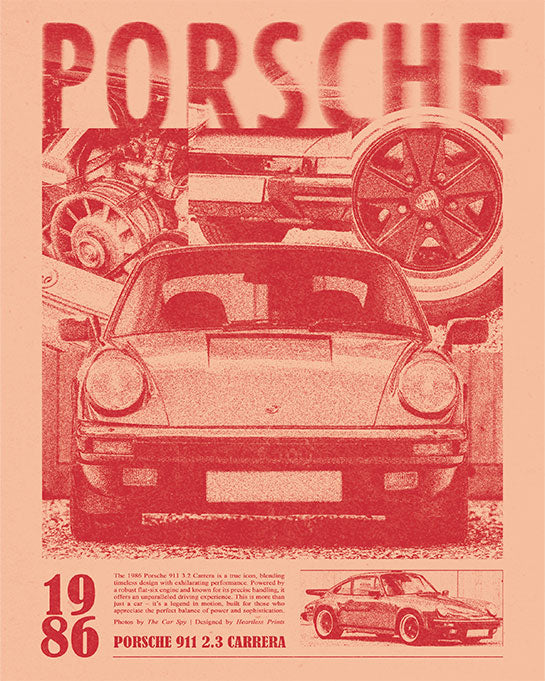Porsche 911 Print Ad Poster in Red