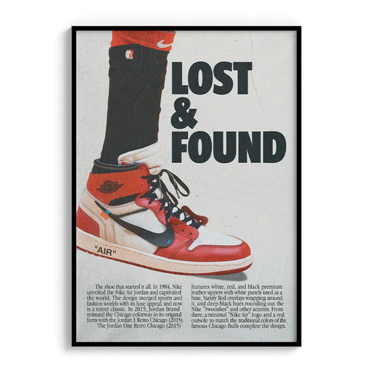 Lost and Found Retro Nike Jordans Poster "Chicago" Michael Jordan
