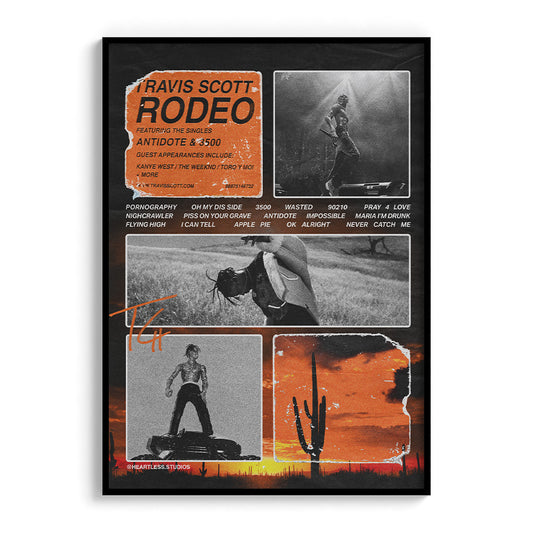 Travis Scott Album Cover Art "Rodeo" Poster