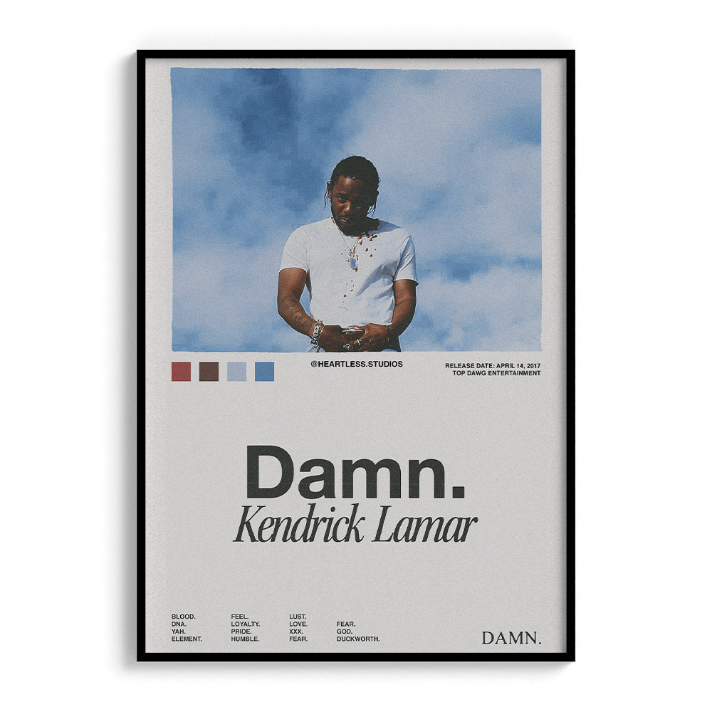 Damn. By Kendrick Lamar Minimalist Album Poster