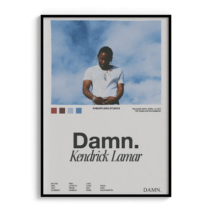 Damn. By Kendrick Lamar Minimalist Album Poster
