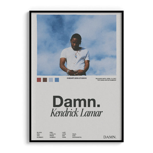 Damn. By Kendrick Lamar Minimalist Album Poster