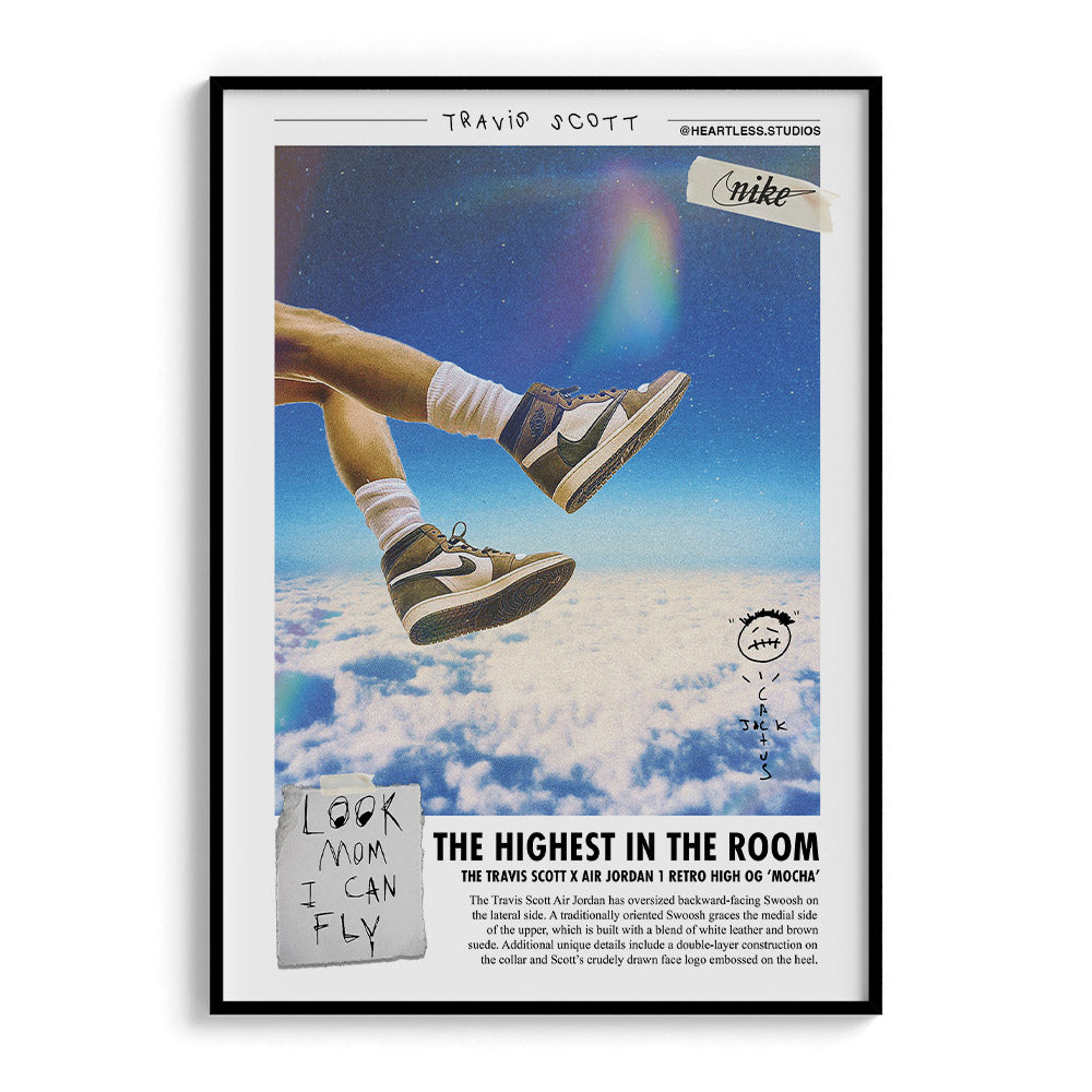 Sneakerhead Retro Air Jordan 1 "Highest in the Room" Travis Scott Poster