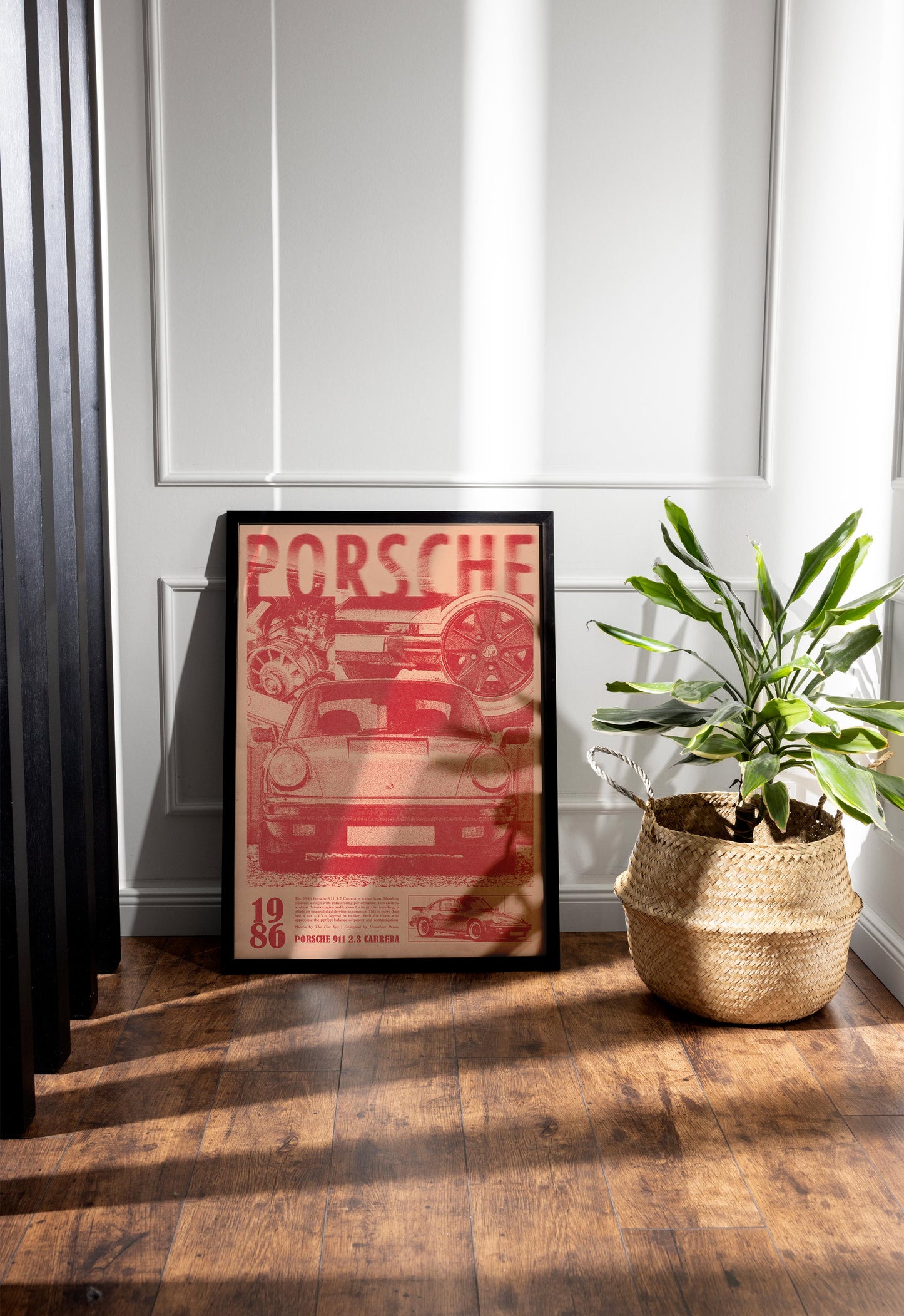 Porsche 911 Print Ad Poster in Red