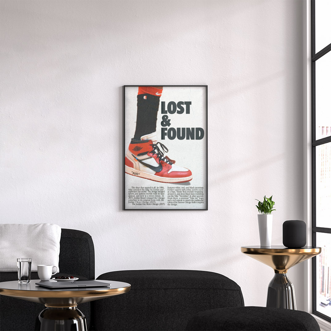 Lost and Found Retro Nike Jordans Poster "Chicago" Michael Jordan