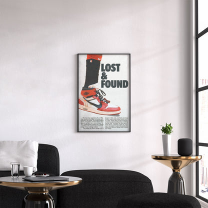 Lost and Found Retro Nike Jordans Poster "Chicago" Michael Jordan