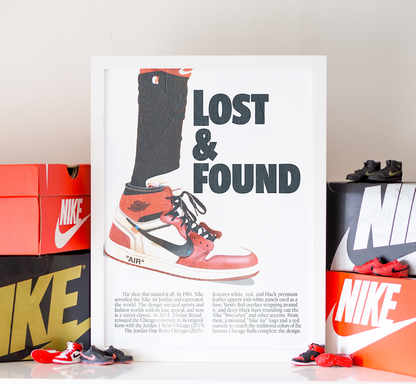 Lost and Found Retro Nike Jordans Poster "Chicago" Michael Jordan