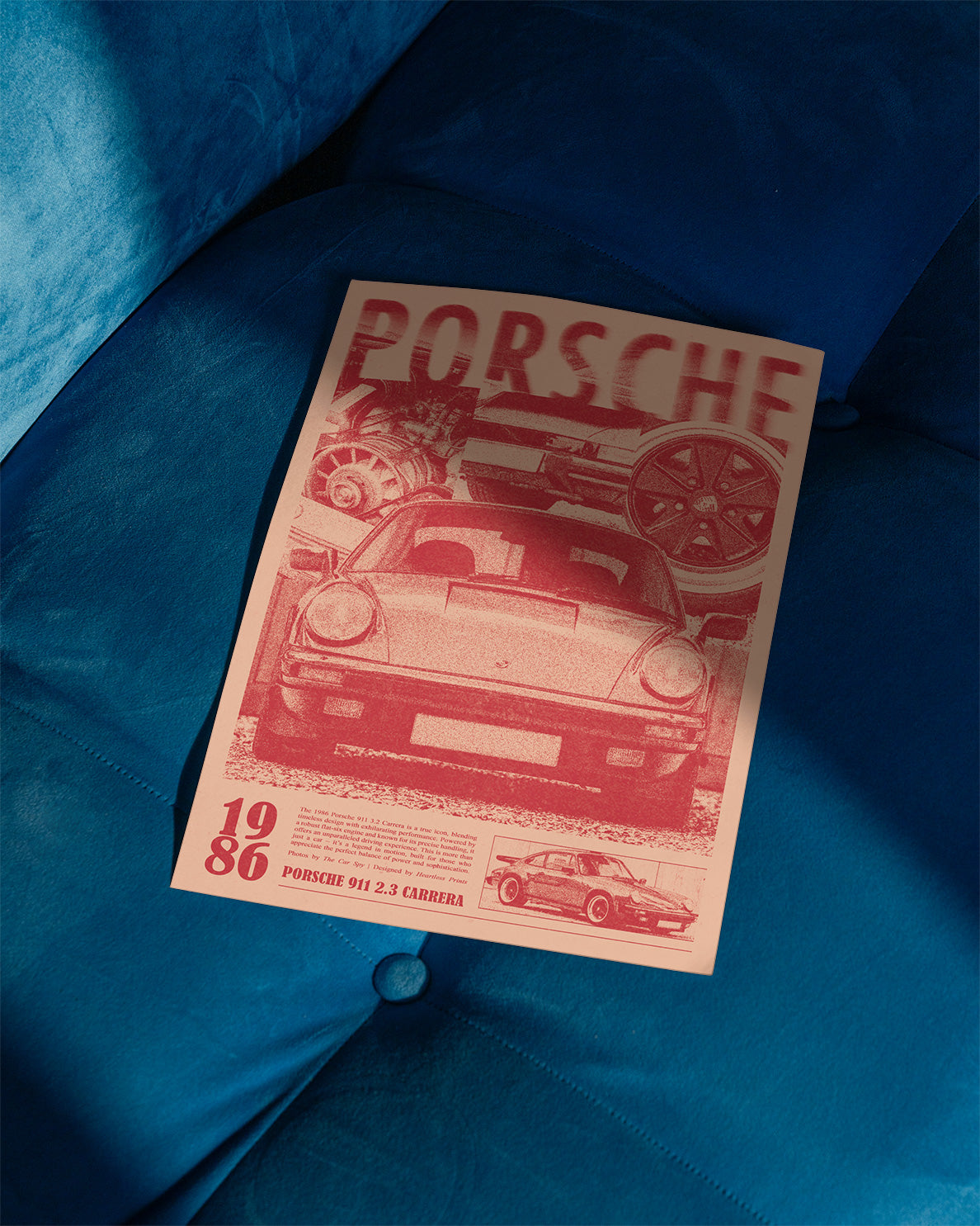 Porsche 911 Print Ad Poster in Red